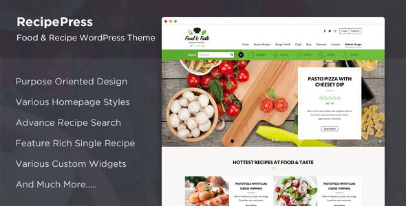 RecipePress – Food & Cooking WordPress Theme