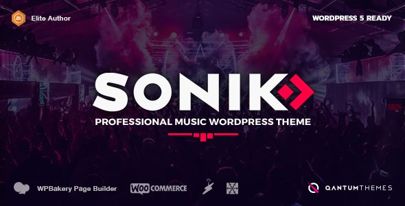 SONIK: Responsive Music WordPress Theme for Bands, Djs, Radio Stations,