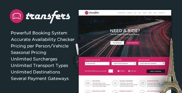 Transfers – Transport and Car Hire WordPress Theme