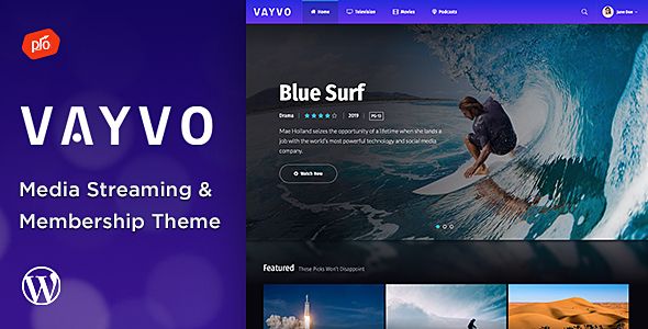 Vayvo – Media Streaming & Membership Theme