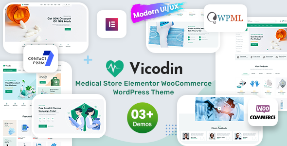 Vicodin - Medical Store WordPress Theme WordPress Health &amp; Beauty, Retail  