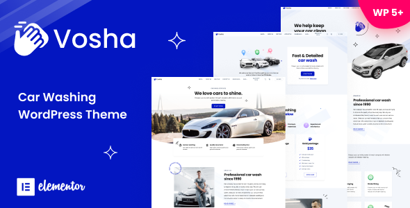 Vosha - Car Washing & Cleaning WordPress Theme image