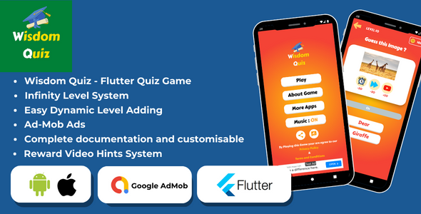Wisdom Quiz – Futter Quiz Game for Android and IOS