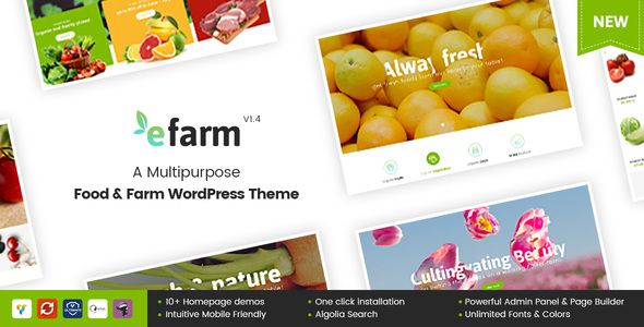 eFarm – A Multipurpose Food & Farm WordPress Theme