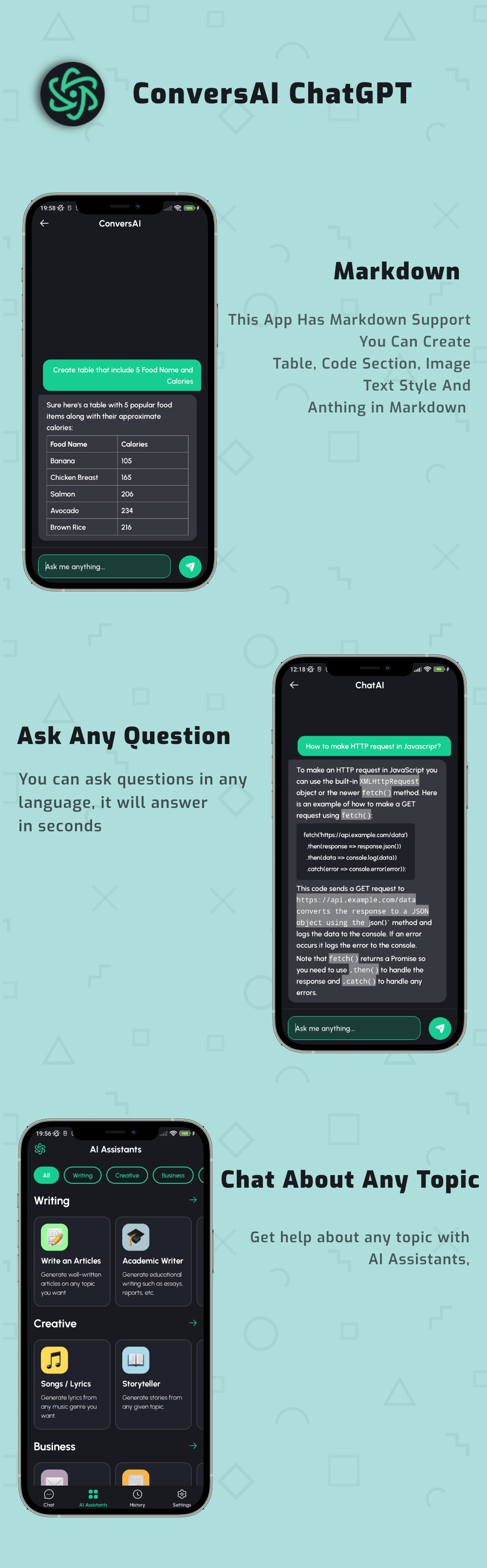 conversai chatgpt ai native android chat app