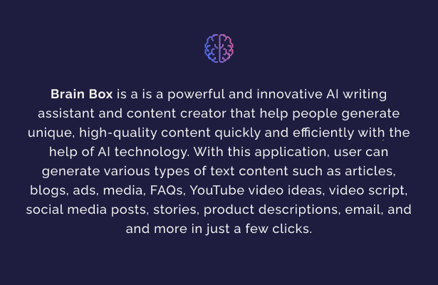 Brain Box - AI Writing Assistant and Content Creator - 2