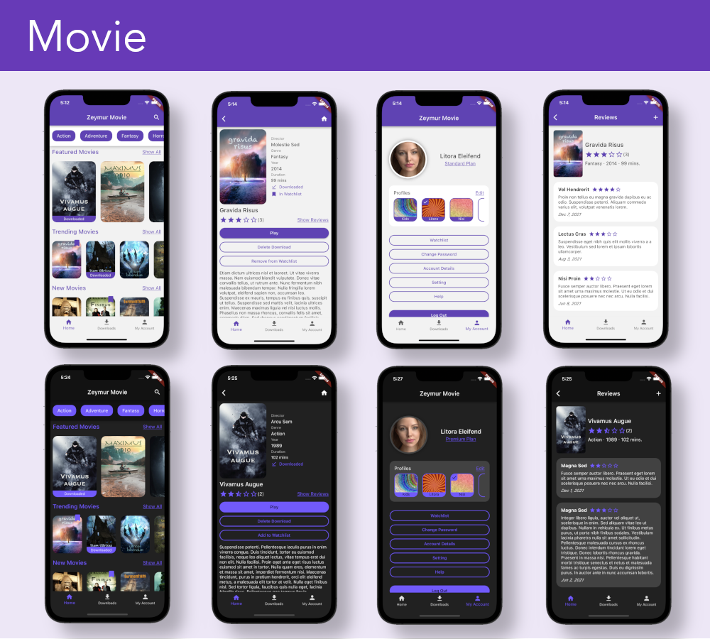 Movie App UI Template for Flutter - 1