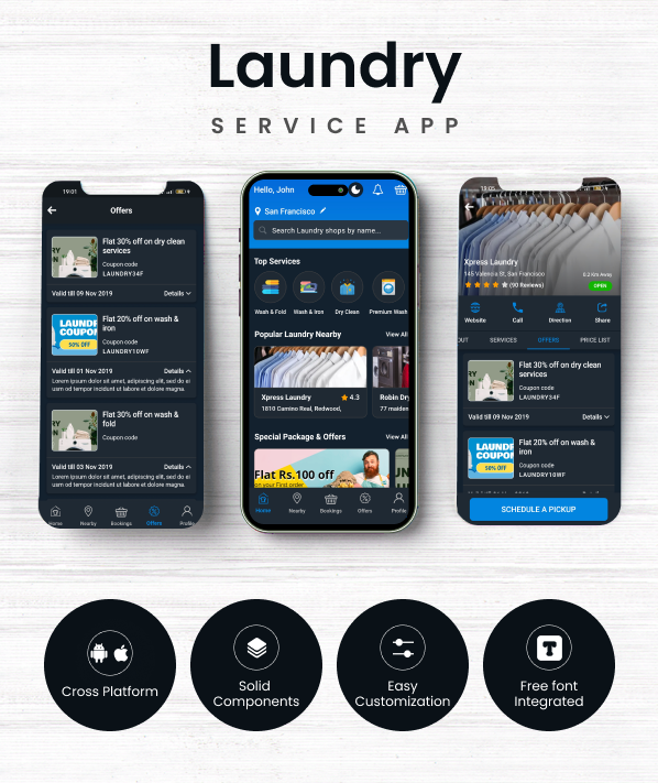 Laundry Services Flutter App - UI KIT - 1