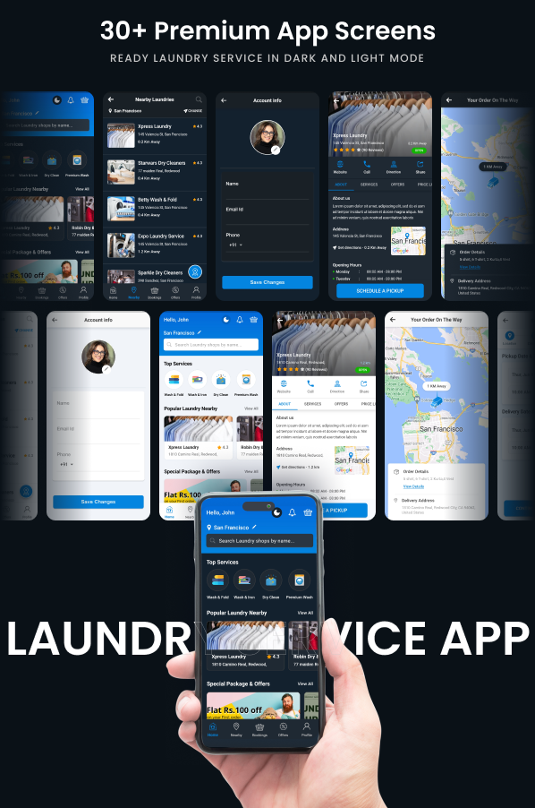 Laundry Services Flutter App - UI KIT - 6