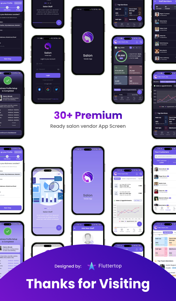 Salon Vendor Flutter App - UI Kit - 4