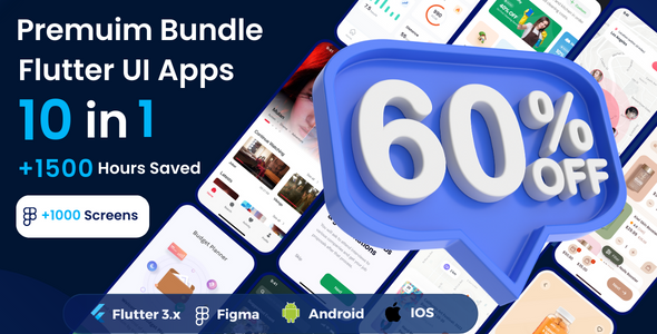 BUNDLEI – 10 Flutter App UI Template (Figma Included)