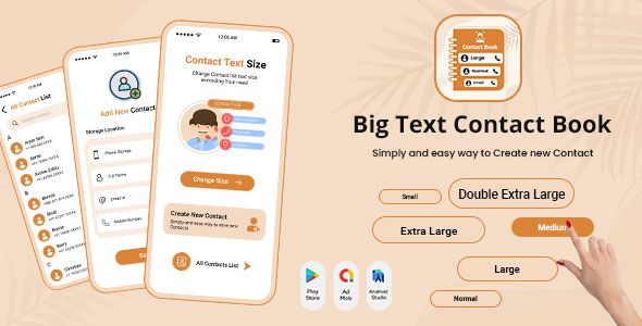 Big Text Contact - Contact Book - Contacts Plus - TextPlus Contact - Large Text Contacts image