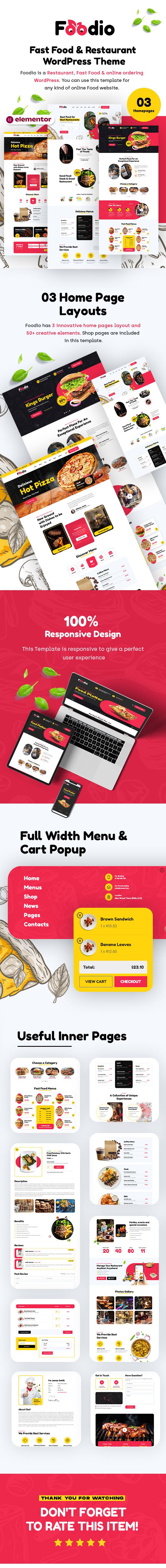 Foodio - Fast Food Restaurant WordPress Theme - 1