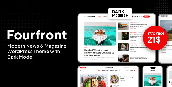 Fourfront - Modern News & Magazine WordPress Theme with Dark Mode