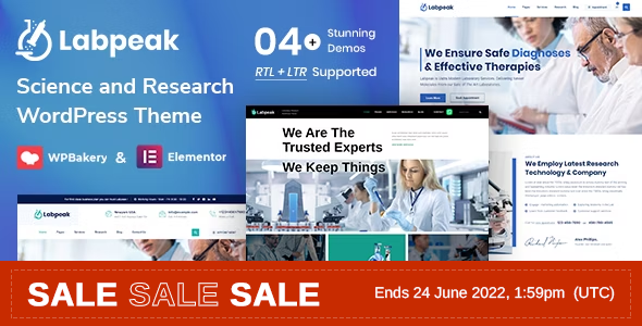 Labpeak | Laboratory & Science Research WordPress Theme + RTL