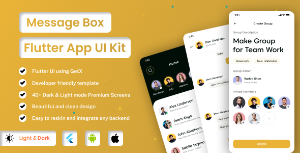 Message Box | Messenger Chat | Flutter iOS/Android App Template