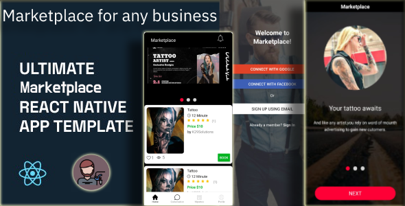 React native app template - artist marketplace