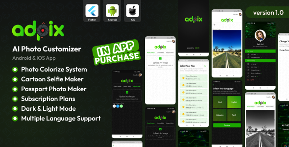 adpix - AI Photo Customiser Android and iOS App
