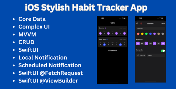 iOS Stylish Habit Tracker App Using SwiftUI