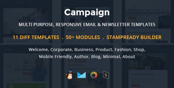 NOVA - Multipurpose Responsive Email Template With Stampready Builder & Mailchimp Access - 6