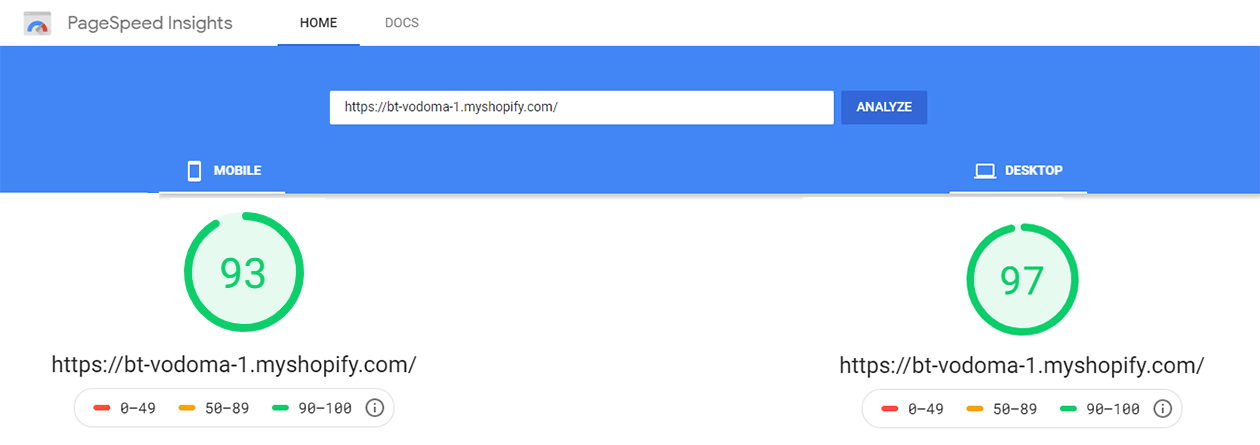 High performance Shopify theme