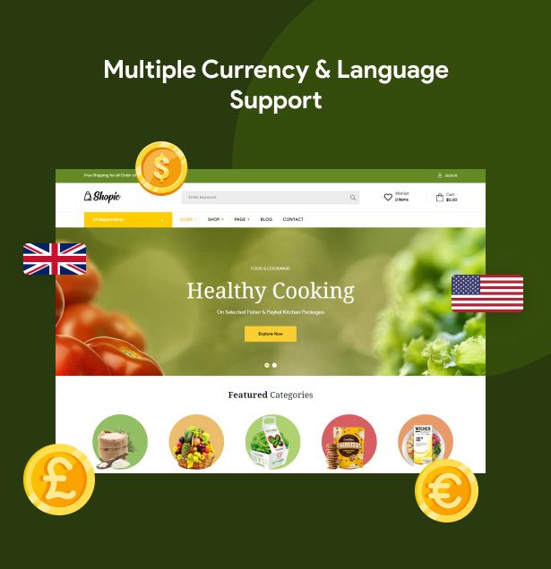 Multiple Currency & Language Support