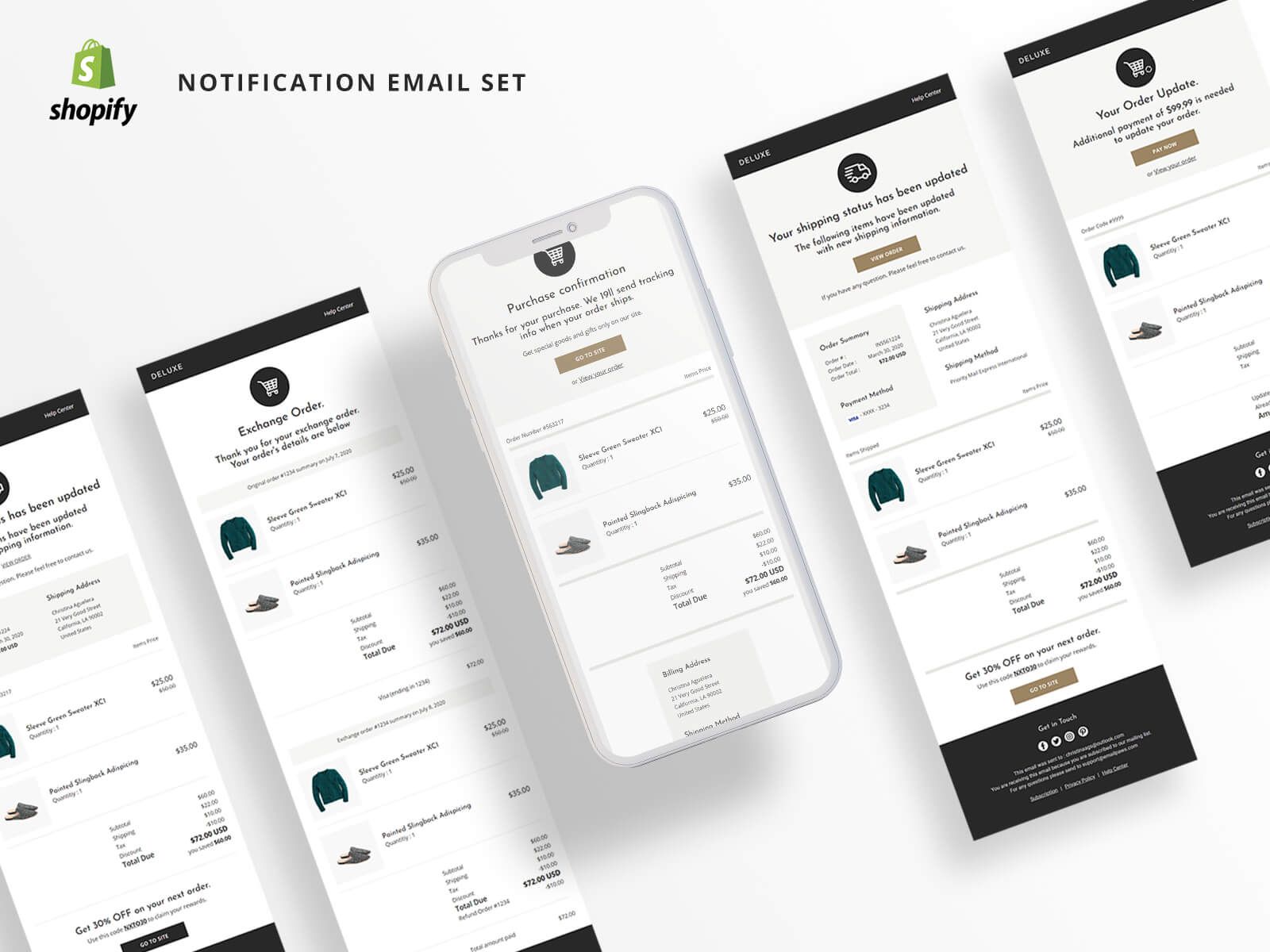 Boreal - Shopify + HTML Notification and Transactional Email Template - 1