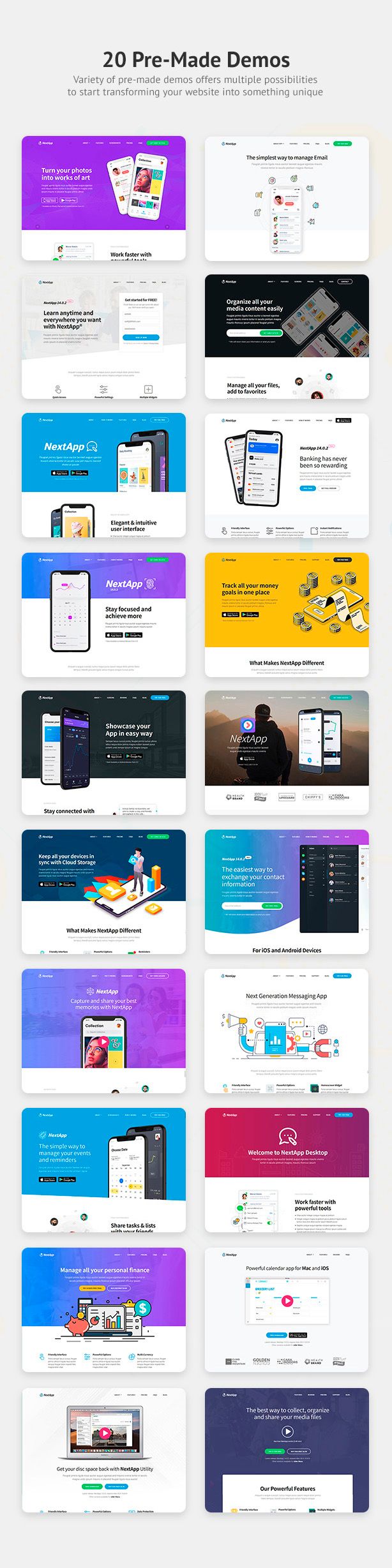 NextApp - App Landing Pages Pack - code.market