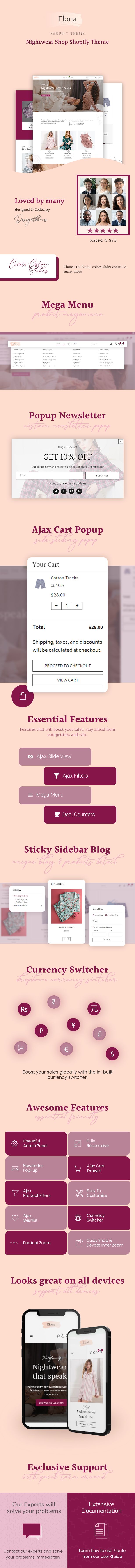 Elona - Lingerie, Inner Wear & Nightwear Store Shopify Theme - 1