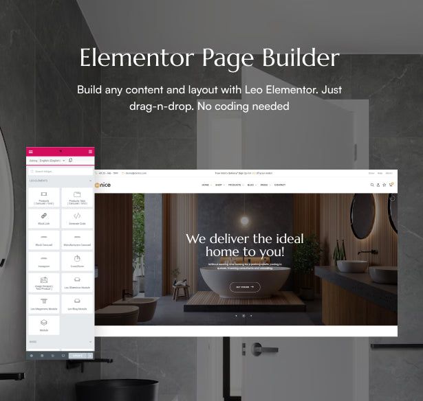  Leo Hnice Elementor - Prestashop 1.8 Theme For Bathroom & Interior design website