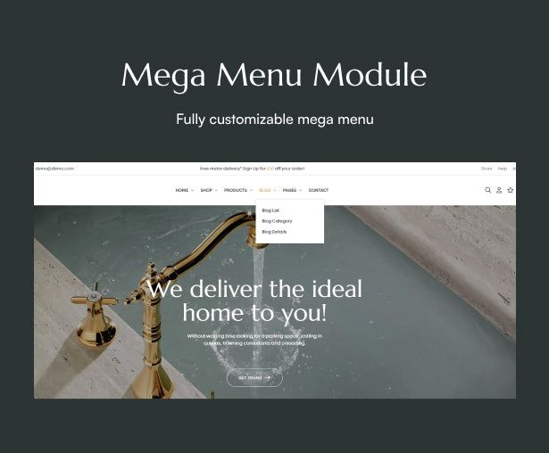 Advanced Horizontal Mega menu  