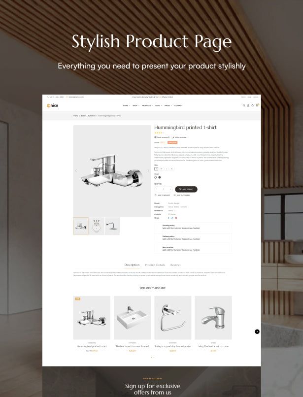 Full-function product page layouts 