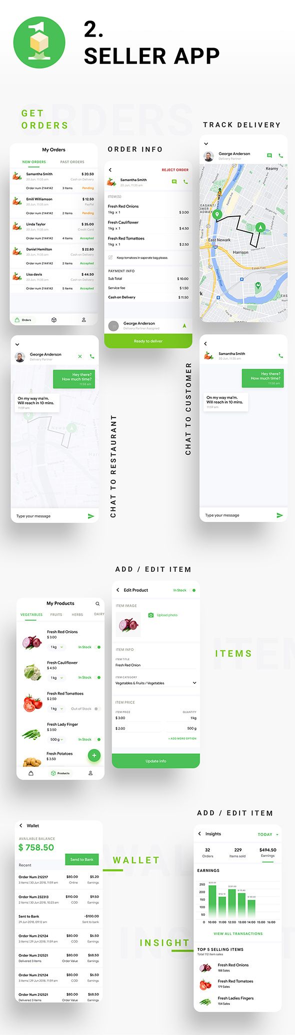 6 App Template | eCommerce Food Grocery Delivery App | Peer to Peer Delivery | Courier App | DeliOne - 5