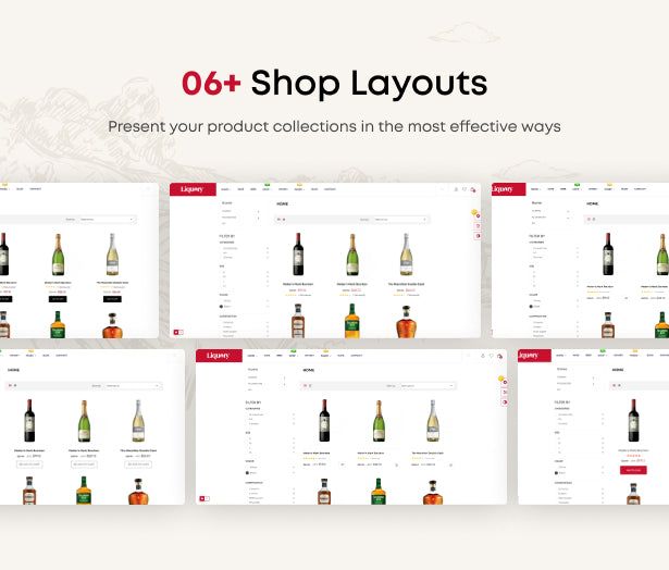 Multiple Shop Page Layouts