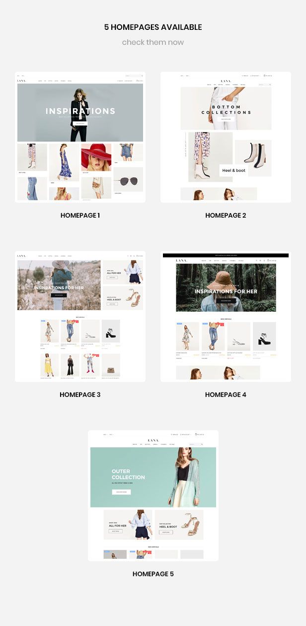 multiple homepages for fashion