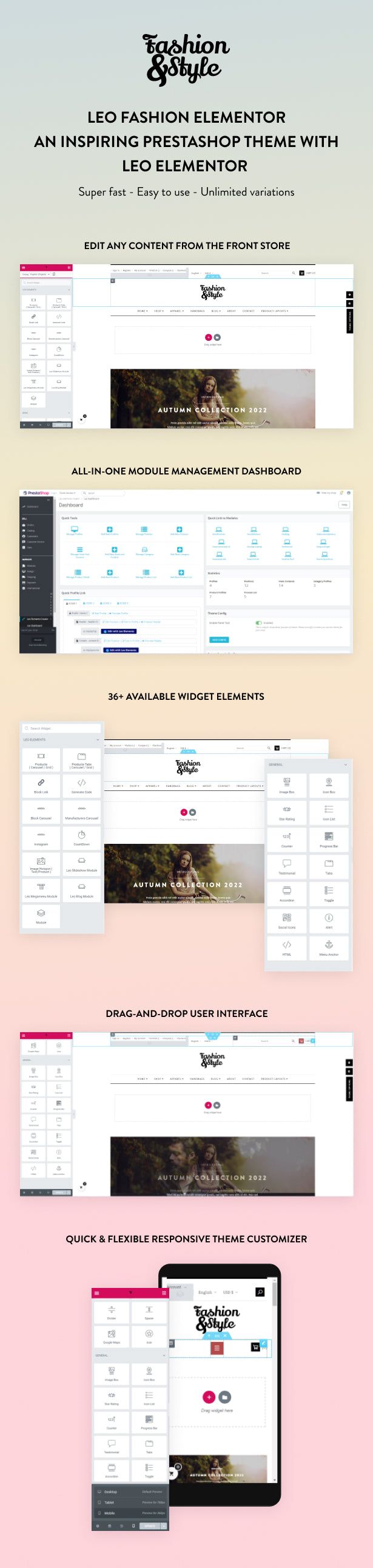 Leo Fashion Elementor - Clothing & Accessories Prestashop 1.7 Theme