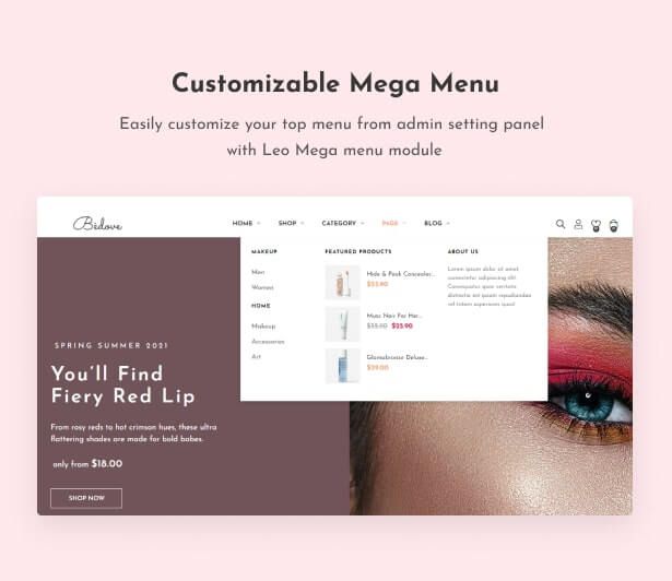 Customizable Mega Menu