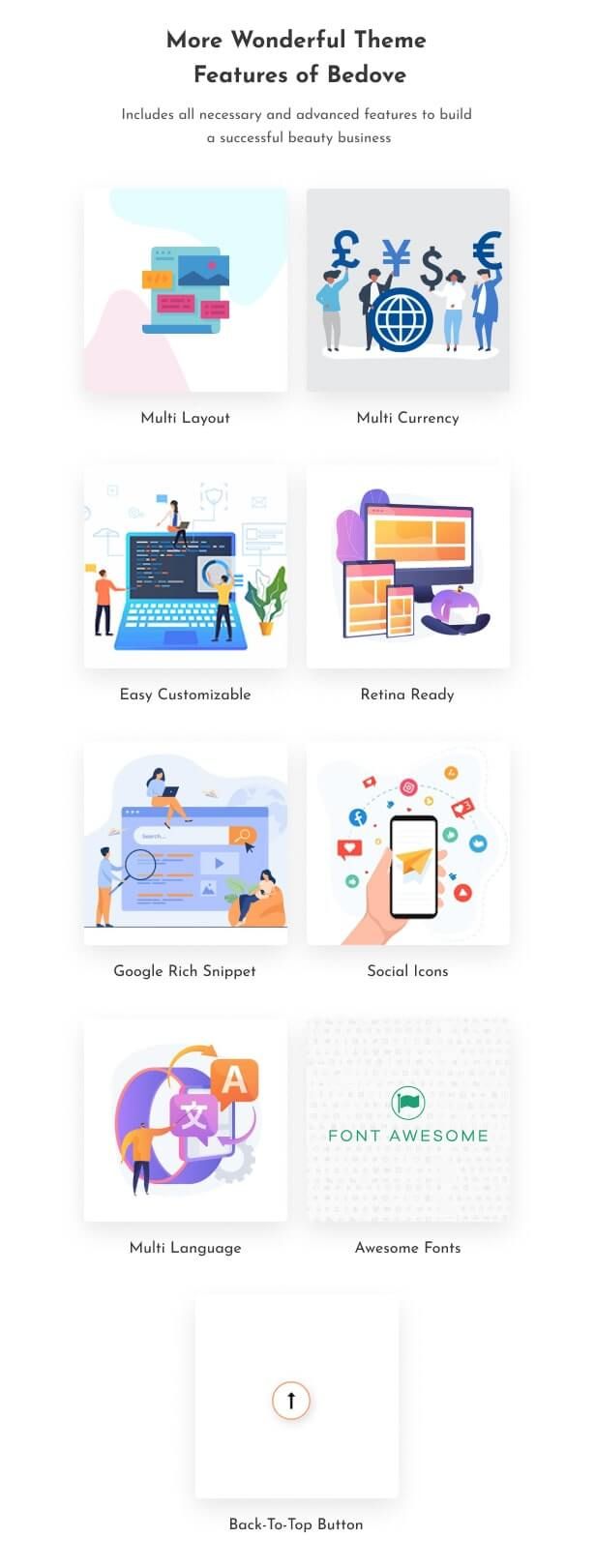 More wonderful theme features of Bedove