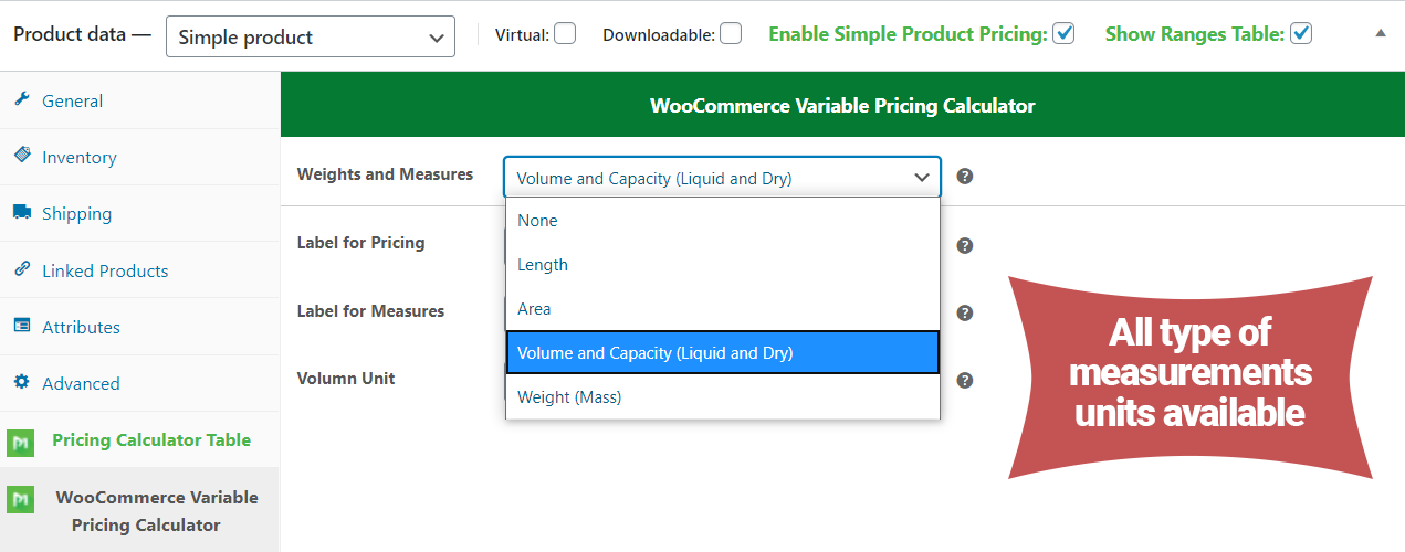 Measurement Price Calculator plugin for WooCommerce - 3