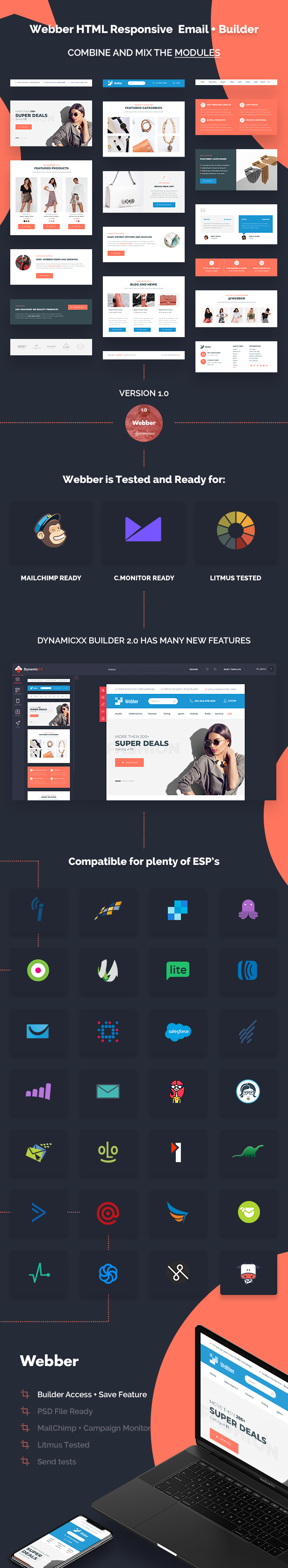 Webber Responsive Email Online Template Builder Codemarket