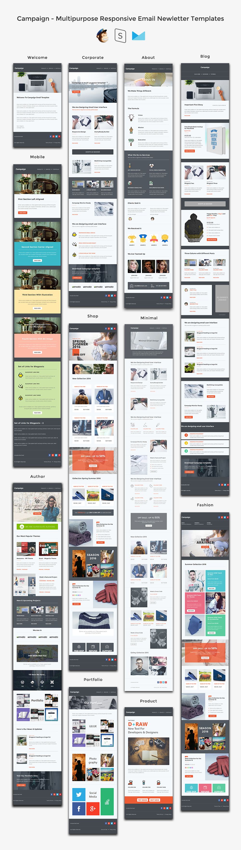 Campaign Multipurpose Responsive Email Newsletter Templates