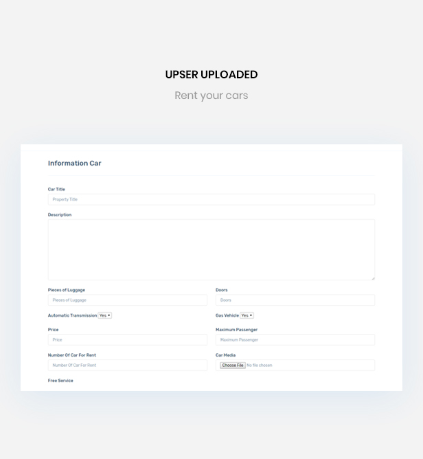 upser uploaded - rent car business