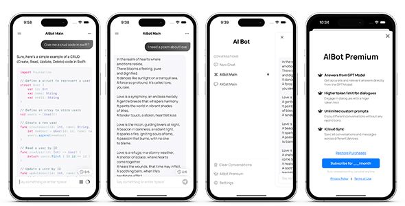 AI Bot ChatGPT - SwiftUI iOS Full Application