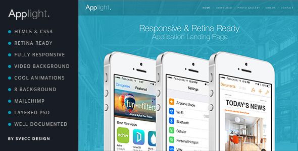 AppLight – Responsive One Page Scroll App Theme