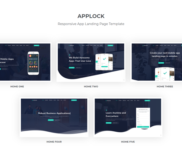 Applock - Responsive App Landing Page Template - 1