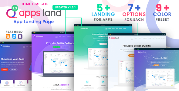 AppsLand – App Landing Page HTML Template