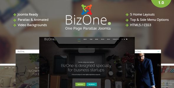 BizOne – One Page Parallax Joomla Template