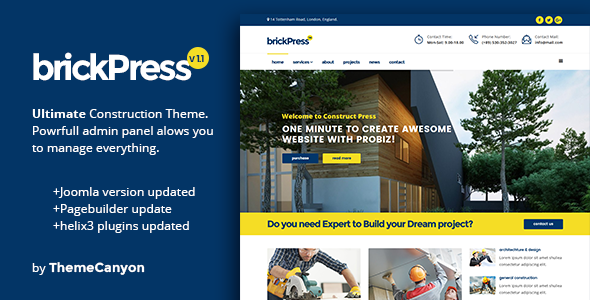 BrickPress – Construction & Business Joomla Template