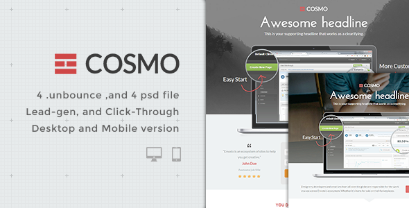 Cosmo – Bundle Unbounce pages
