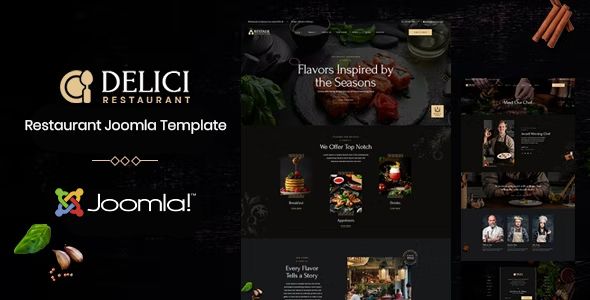 DELICI - Restaurant Joomla 4 Template Joomla Entertainment  CMS Themes